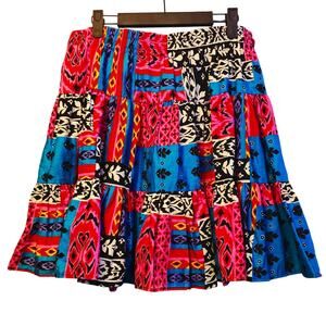 Vintage Kayo funky print patchwork circle skirt size large